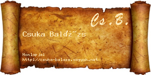 Csuka Balázs névjegykártya
